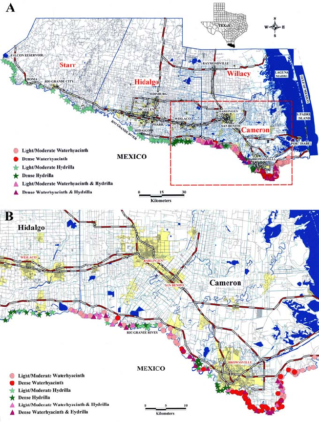 Regional Gis Map A Of Starr Hidalgo Cameron And Willacy Counties Download Scientific Diagram
