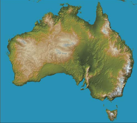 Final SRTM-3 DEM for Australia. Image courtesy of NASA. | Download ...