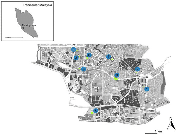 Location Of The Nine Studied Parks In Petaling Jaya The Map Was Download Scientific Diagram