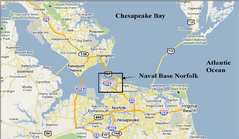 Location Of Naval Base Norfolk In Norfolk Virginia 
