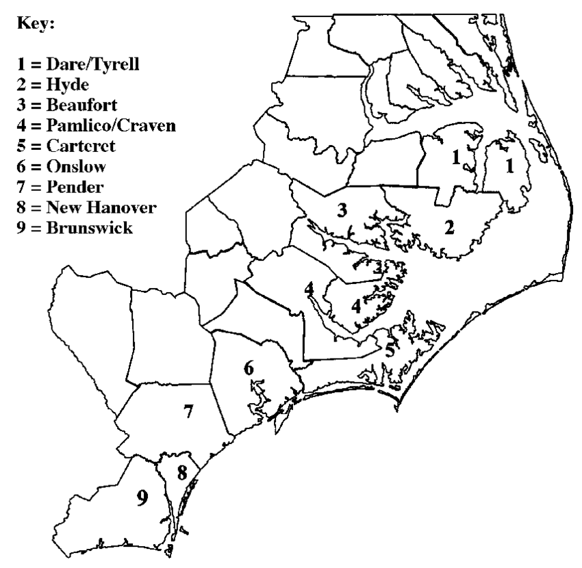 Coastal Counties In North Carolina 