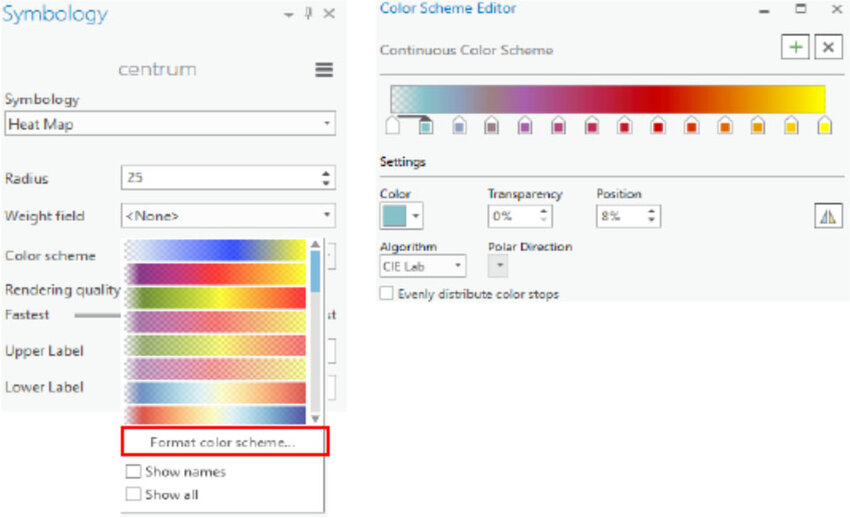 Settings Of The Color Schemes In Arcgis Pro Download Scientific Diagram