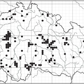Fig. 1. Geographical distribution of all the studied relev?s in the Czech Republic (N = 316).  