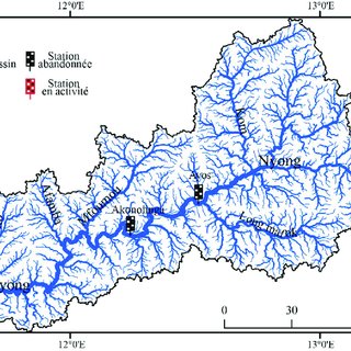 3. Réseau hydrographique simplifié du bassin du Nyong à Mbalmayo ...