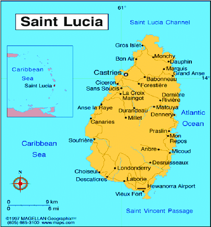 Large Map Of St Lucia Map Of St. Lucia And Its Eleven Parishes. | Download Scientific Diagram