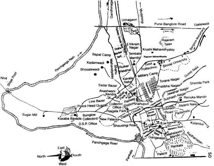 Map Of Kolhapur City 