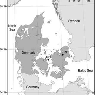 Map of the Baltic Sea transition zone showing the two sampling stations ...