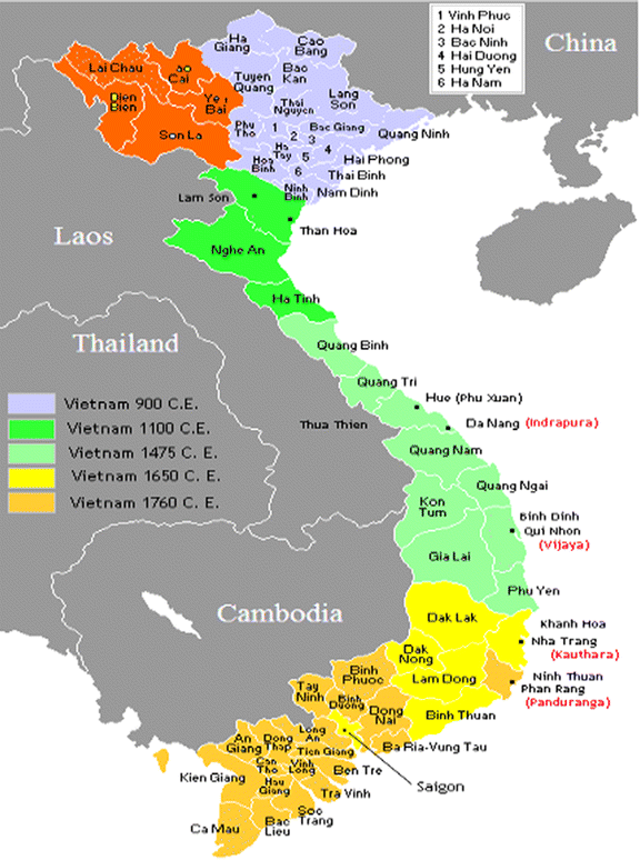Map Of Vietnam With Clear Boundaries Of 64 Sub Regions 