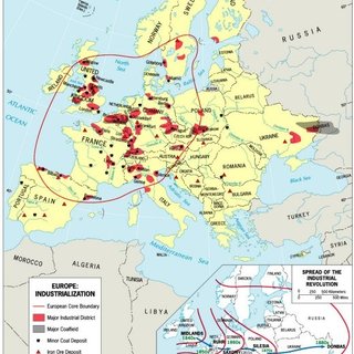 industrial revolution map europe