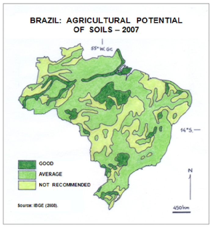 -Map of potential agricultural of soils, presented by using a visual order.