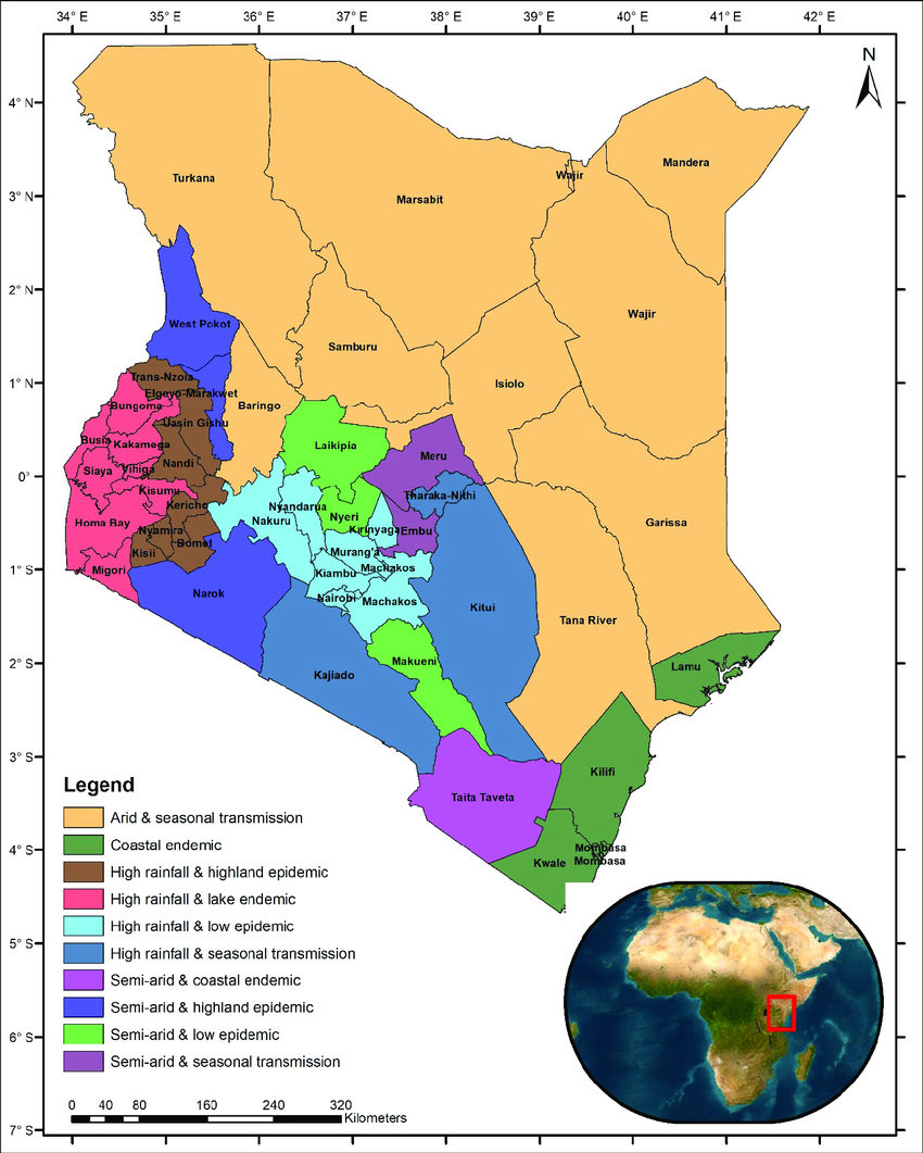 Kenyan Malaria Epidemiological And Agroecological Zones Included In The 2019 SAM 