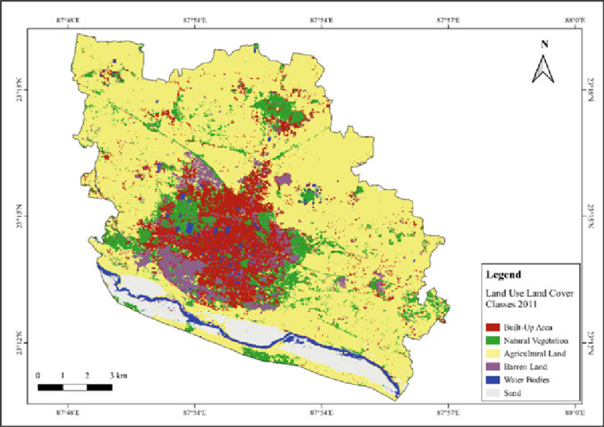 Land Use Land Cover Map Of Bardhaman Planning Area 2011 