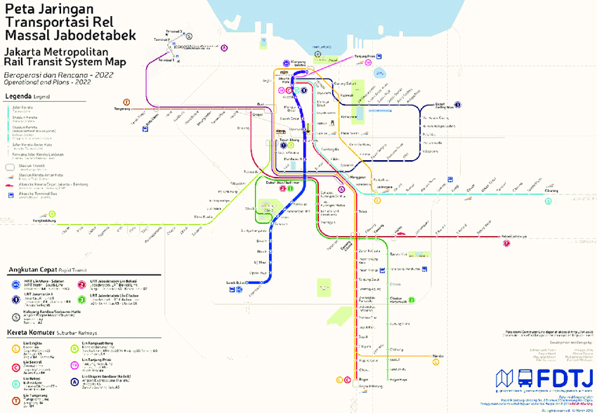 Jakarta Integrated Rail Transit Map MRT Jakarta Phase 1 Blue And Phase 2 Purple 